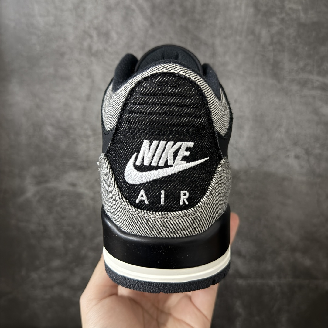 图片[4]-【原厂版】Air Jordan aj3 Retro Levi\’s All-Star 联名系列篮球鞋，李维斯牛仔白蓝 IR0914-400，丹宁牛仔布 + 荔枝纹皮革拼接 原厂皮料 原装细纹磨砂爆裂纹 原楦原纸板开发 确保原汁原味 原厂皮料质感色泽绝无偏差 完美中底拉帮 原厂中底钢印 原档案大底 如假白送 大底纹路 气垫通透度PU的回弹性均百分百还原 原厂电绣鞋舌飞人刺绣针数立体讲究精细欢迎对比正品原鞋 尺码：40-47.5-选品中心