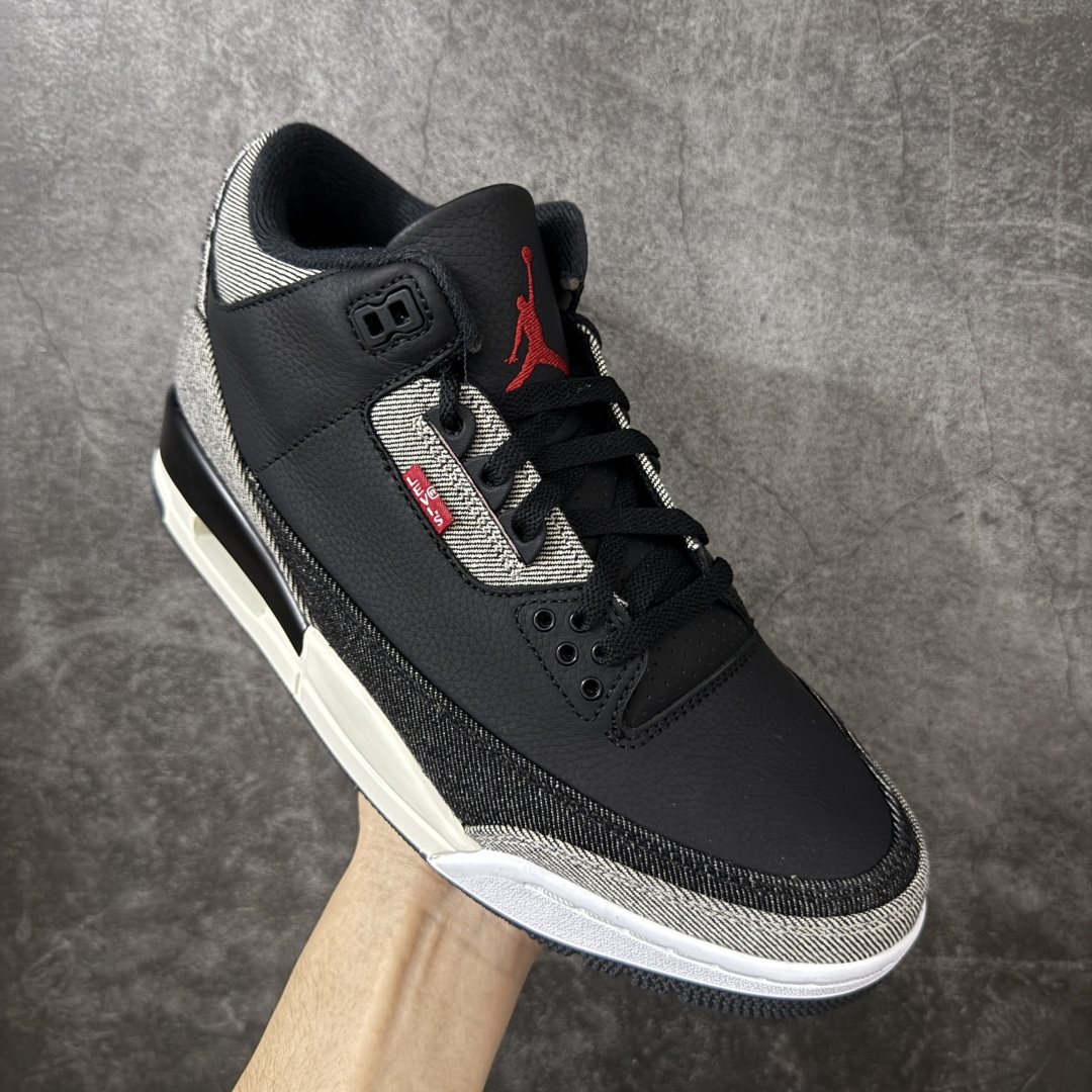 图片[3]-【原厂版】Air Jordan aj3 Retro Levi\’s All-Star 联名系列篮球鞋，李维斯牛仔白蓝 IR0914-400，丹宁牛仔布 + 荔枝纹皮革拼接 原厂皮料 原装细纹磨砂爆裂纹 原楦原纸板开发 确保原汁原味 原厂皮料质感色泽绝无偏差 完美中底拉帮 原厂中底钢印 原档案大底 如假白送 大底纹路 气垫通透度PU的回弹性均百分百还原 原厂电绣鞋舌飞人刺绣针数立体讲究精细欢迎对比正品原鞋 尺码：40-47.5-选品中心