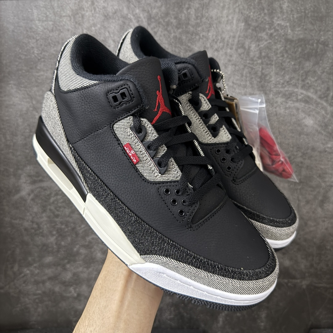 【原厂版】Air Jordan aj3 Retro Levi\’s All-Star 联名系列篮球鞋，李维斯牛仔白蓝 IR0914-400，丹宁牛仔布 + 荔枝纹皮革拼接 原厂皮料 原装细纹磨砂爆裂纹 原楦原纸板开发 确保原汁原味 原厂皮料质感色泽绝无偏差 完美中底拉帮 原厂中底钢印 原档案大底 如假白送 大底纹路 气垫通透度PU的回弹性均百分百还原 原厂电绣鞋舌飞人刺绣针数立体讲究精细欢迎对比正品原鞋 尺码：40-47.5-选品中心