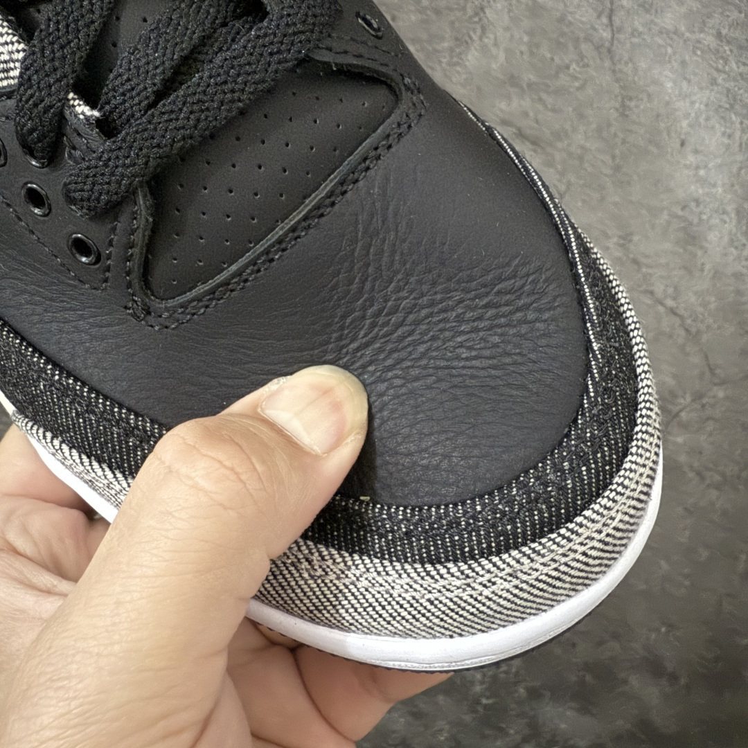 图片[5]-【原厂版】Air Jordan aj3 Retro Levi\’s All-Star 联名系列篮球鞋，李维斯牛仔白蓝 IR0914-400，丹宁牛仔布 + 荔枝纹皮革拼接 原厂皮料 原装细纹磨砂爆裂纹 原楦原纸板开发 确保原汁原味 原厂皮料质感色泽绝无偏差 完美中底拉帮 原厂中底钢印 原档案大底 如假白送 大底纹路 气垫通透度PU的回弹性均百分百还原 原厂电绣鞋舌飞人刺绣针数立体讲究精细欢迎对比正品原鞋 尺码：40-47.5-选品中心