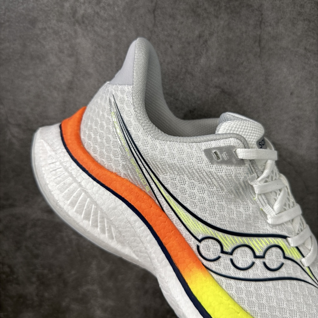 图片[7]-【GX纯原版】Saucony ENDORPHIN SPEED 啡速 5 尼龙板 HTC CHINA 百搭舒适 低帮 PWRRUNC 中底 马拉松训练竞速跑步鞋 男女同款 注意区分市场公司级 品质细节有明显区别 1：1碳板 秒杀市面错误贴合碳板回 1：1私模 正确巴斯夫爆米花 秒杀市面错误版 索康尼推出的跑鞋是一款外观激进但脚感舒适的跑鞋 采用了全新的中底设计和鞋面工程 保留了软弹脚感和稳定支撑 适合进阶跑者和喜欢软弹脚感的跑者选择 尺码：36-45带半码-选品中心