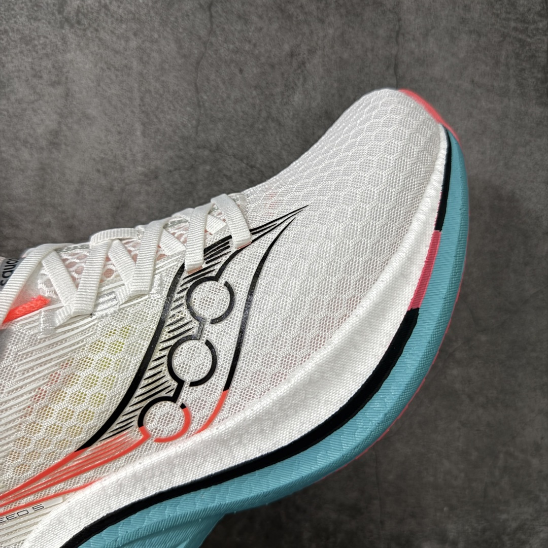 图片[6]-【GX纯原版】Saucony ENDORPHIN SPEED 啡速 5 尼龙板 HTC CHINA 百搭舒适 低帮 PWRRUNC 中底 马拉松训练竞速跑步鞋 男女同款 注意区分市场公司级 品质细节有明显区别 1：1碳板 秒杀市面错误贴合碳板回 1：1私模 正确巴斯夫爆米花 秒杀市面错误版 索康尼推出的跑鞋是一款外观激进但脚感舒适的跑鞋 采用了全新的中底设计和鞋面工程 保留了软弹脚感和稳定支撑 适合进阶跑者和喜欢软弹脚感的跑者选择 尺码：36-45带半码-选品中心
