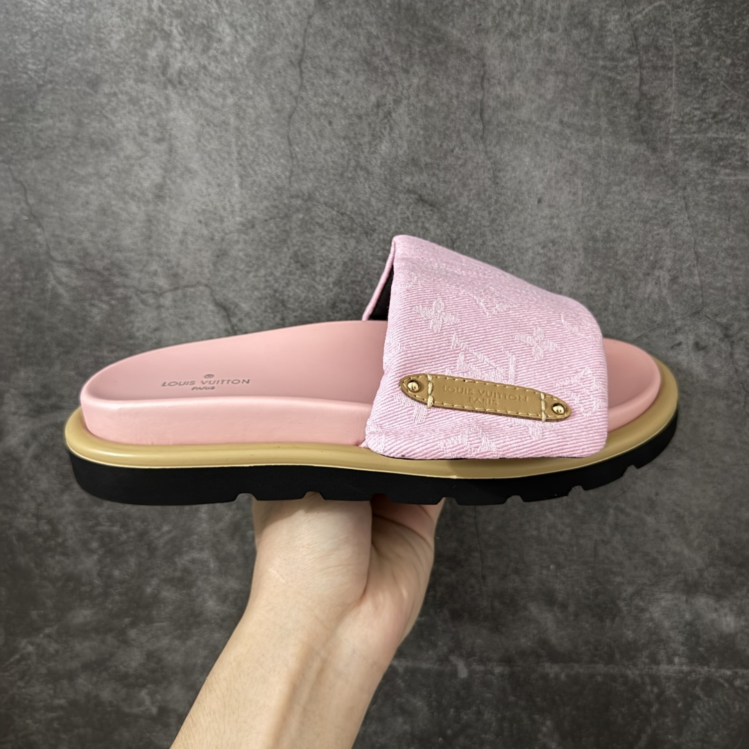 【广东礼盒版本】LOUIS VUITTON | 路易威登2024 𝐬𝐬💛春夏最新爆款魔术贴系列 情侣款厚底拖鞋 原版全套礼盒包装 鞋面:LV进口5D打印花布,牛皮内里 大底:原版开模大底 尺码: 35-40-选品中心