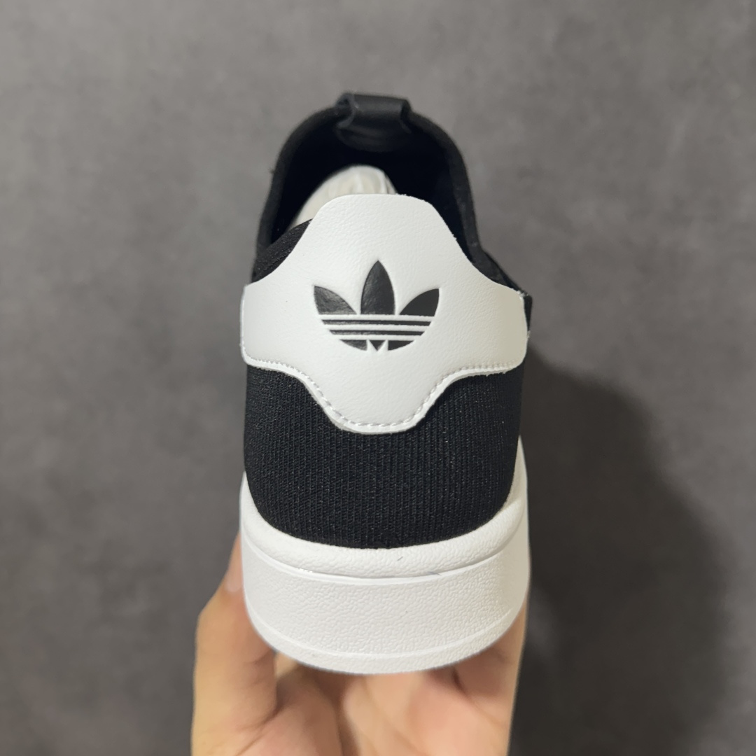 图片[4]-【公司级】阿迪达斯一脚蹬 十字交叉绑带Adidas SUPERSTAR SLIP ON W S 贝壳头十字交叉绑带 白山联名款绑带 男女鞋 一脚蹬设计，穿脱方便，时尚耐看，鞋身整体以黑色弹性布料打造，搭配经典白色贝壳头，后跟白色装饰片压印黑色压印logo，最后以白色大底完善整体设计收尾。 货号：KH8210 尺码：35¹/₃ 36 36²/₃ 37¹/₃ 38 38²/₃ 39¹/₃ 40 40²/₃ 41¹/₃ 42 42²/₃ 43¹/₃ 44 44²/₃ 45¹/₃-选品中心