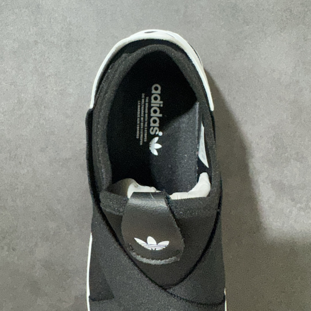 图片[6]-【公司级】阿迪达斯一脚蹬 十字交叉绑带Adidas SUPERSTAR SLIP ON W S 贝壳头十字交叉绑带 白山联名款绑带 男女鞋 一脚蹬设计，穿脱方便，时尚耐看，鞋身整体以黑色弹性布料打造，搭配经典白色贝壳头，后跟白色装饰片压印黑色压印logo，最后以白色大底完善整体设计收尾。 货号：KH8210 尺码：35¹/₃ 36 36²/₃ 37¹/₃ 38 38²/₃ 39¹/₃ 40 40²/₃ 41¹/₃ 42 42²/₃ 43¹/₃ 44 44²/₃ 45¹/₃-选品中心