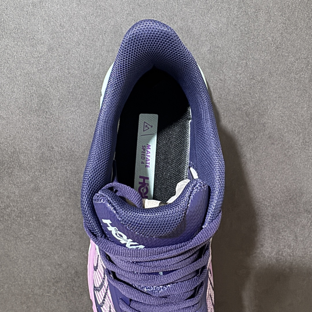 图片[6]-【公司级】Hoka Mafate Speed 4 马法特四代超轻厚底轻量山地跑步鞋 1131056 NSOF  #轻量化材料Fresh Foam。超轻量中底全部用料过3C认证！ 滚动平衡科技减少33%能量消耗 ！第二代Mafate更是延续精髓设计，并调整了整体的鞋型，修身的鞋型，更加灵巧的感觉一下子来了。外底韧弹感十足的EVA泡绵，结合Vibram橡胶大底，性能稳定输出，无论是平时穿着还是在潮湿的梅雨季节跑步，都是非常优秀的搭配。  尺码：35 36 36.5 37 38 38.5 39 40 40.5 41 42 42.5 43 44 45-选品中心