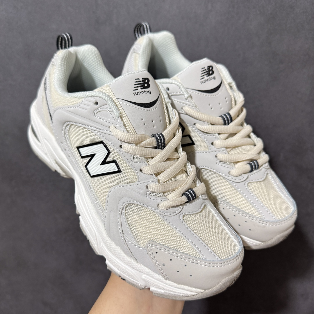 图片[4]-【GQ版本】Balance NB530 新百伦复古透气跑步鞋 采用多材质拼接打造，鞋面组合透气网布与质感皮革，兼顾通风性与鞋面支撑性。内置ABZORB缓震中底，脚感柔软回弹，底部配备耐磨橡胶大底，防滑耐穿，材质用料扎实，日常穿着舒适又耐用 货号：MR530FW1 尺码：36-45-选品中心