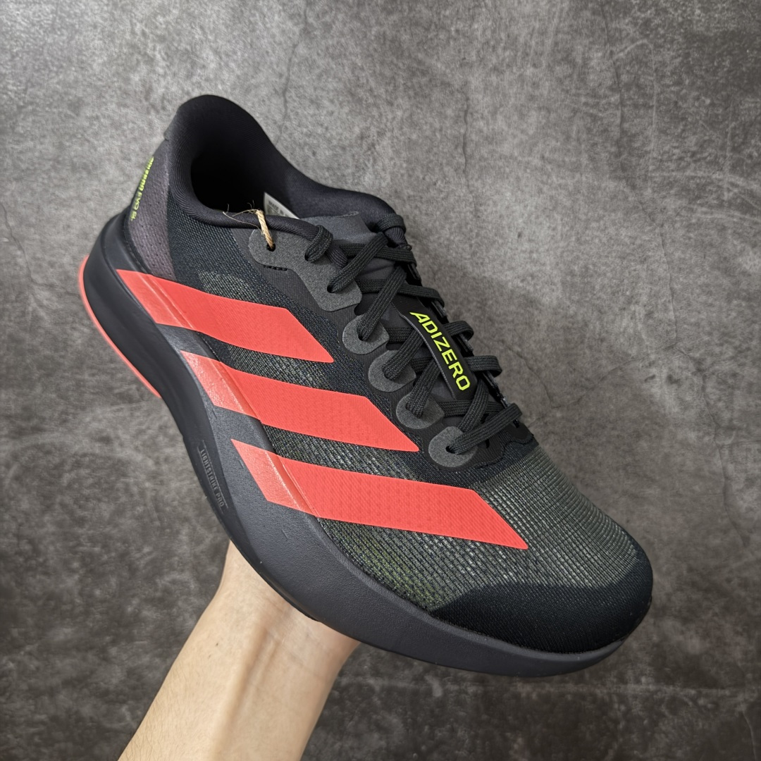 图片[3]-【XE版本】Adidas Adizero EVO SL 马拉松竞速专业跑鞋 市场最强版出货 原材料 内置碳板 原厂网纱潮流 超临界发泡大底 脚感软弹度与原版几乎无差别 细节目前市场最接近原版品质 外贸专供 最大做到48码 此款针织网面非常轻薄 纤维间的缝隙很大 可以保证跑步时的透气、排汗效果 鞋舌直接与两侧的内衬和鞋底连接在一起 在跑步过程中不会被鞋舌的左右移动所困扰 在标准鞋带孔的基础上再拓宽一组鞋带孔 适合不同脚型的需求 突破性 EnergyRods 技术，有助于跑者实现更好的成绩 中底独特的LIGHTSTRIKE PRO泡棉材质 微弹感觉在跑步过程中给予了良好的支撑体验 对于顶级精英和高水平进阶跑者来说 ADIOS PRO是一双值得信赖的竞速比赛用鞋 货号：JR3414 尺码：36-48-选品中心