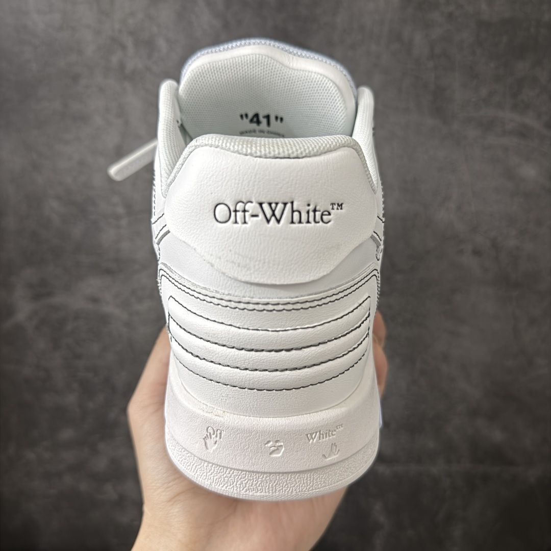 图片[4]-【纯原版】OFF-WHITE Out Of Office OW低帮时尚板鞋 白绿 杨幂同款 由经典配色打造 箭头符号、ZipTie 标签、1ogo印花等经典元素皆在此呈现 让人一眼明了 Off-White 的潮流身份 单品以黑白配色皮质制成 饰有品牌标志性 zip Tie 束线带吊牌 侧面饰有 Arrows 图案 展现出品牌对街头风格的偏爱 原厂原档案开发 原盒原标原厂头层皮料 官方原版设计 做工细节全方位对比原鞋 尺码：36 37 38 39 40 41 42 43 44 45 46 47-选品中心