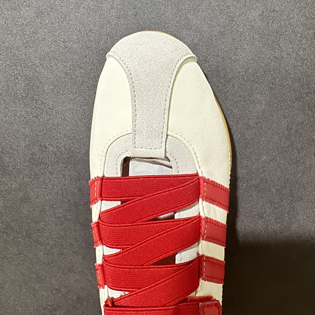 图片[5]-， 【YH版本】adidas ToKyo东京限定经典复古运动休闲鞋，橡胶鞋底轻薄柔软耐磨防滑、鞋面、鞋身采用梭织料贯穿整体紧凑头．护眼反毛皮线条．鞋身显眼的三条杠与后跟的交叉线条增加辨识度、烫金Logo尽显王者风范、 货号H3999 白红 号码段：35.5-41(含半码)-选品中心
