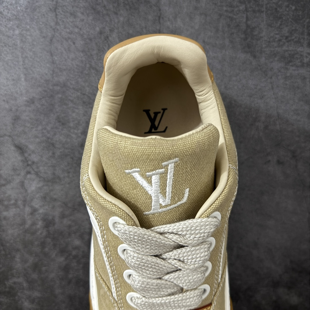 图片[8]-【专柜版/海淘代购】 LV 路易威登LOUIS VUITTON Tilted Low Sneakers 倾斜系列低帮复古休闲运动文化百搭板鞋 2026早春款板鞋 饼干鞋 市场最顶天花板 礼盒包装 正确细节 原鞋原材料1：1打造 完美版型做工 欢迎对比市场任何品质的货品 广东原产 升级原楦型开发纸版 包装说明书防尘布袋物件(附送官方快递加固牛皮纸外盒!!)#采用Monogram 丹宁布鞋面材质#鞋垫嵌入软脚感EVA物料#后跟耐弯折滴塑支撑片#全新开发TPR光泽组合隔色鞋底❗ 尺码：39 40 41 42 43 44 45 46-莆田鞋