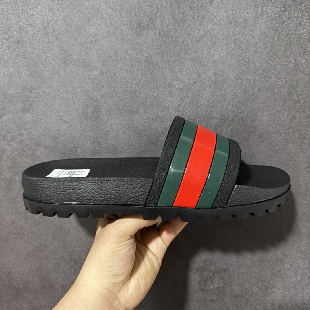 【公司级】GUCCI/古驰 夏季GUCCI Wmns Rubber GG Slide 提花风外穿网红时尚厚底一字拖女士百搭拖鞋 550046 类型：男鞋 尺码：39 40 41 42 43 44 45-莆田鞋