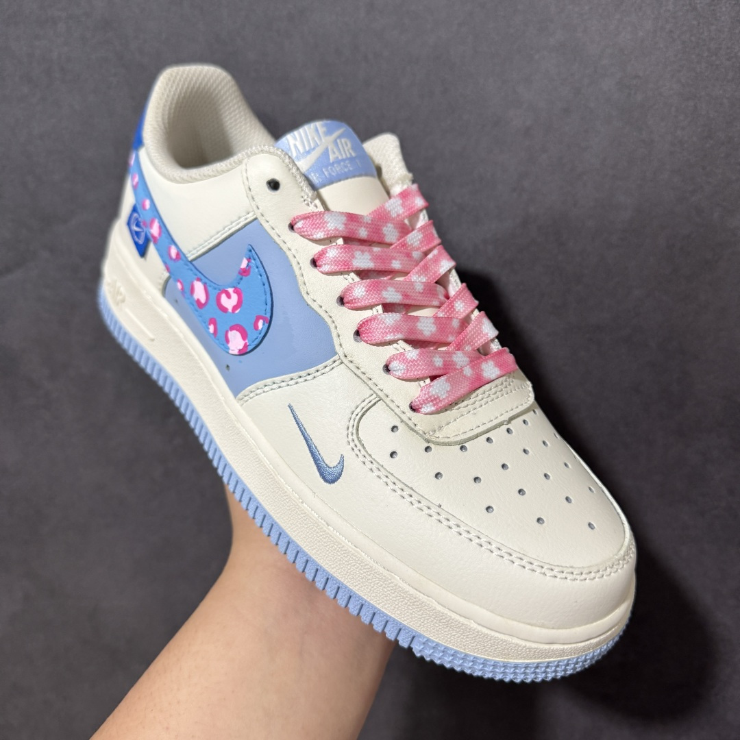 手绘涂鸦“粉蓝泡泡”Nike Air Force 1 “Misty Isle Tide”空军一号定制板鞋