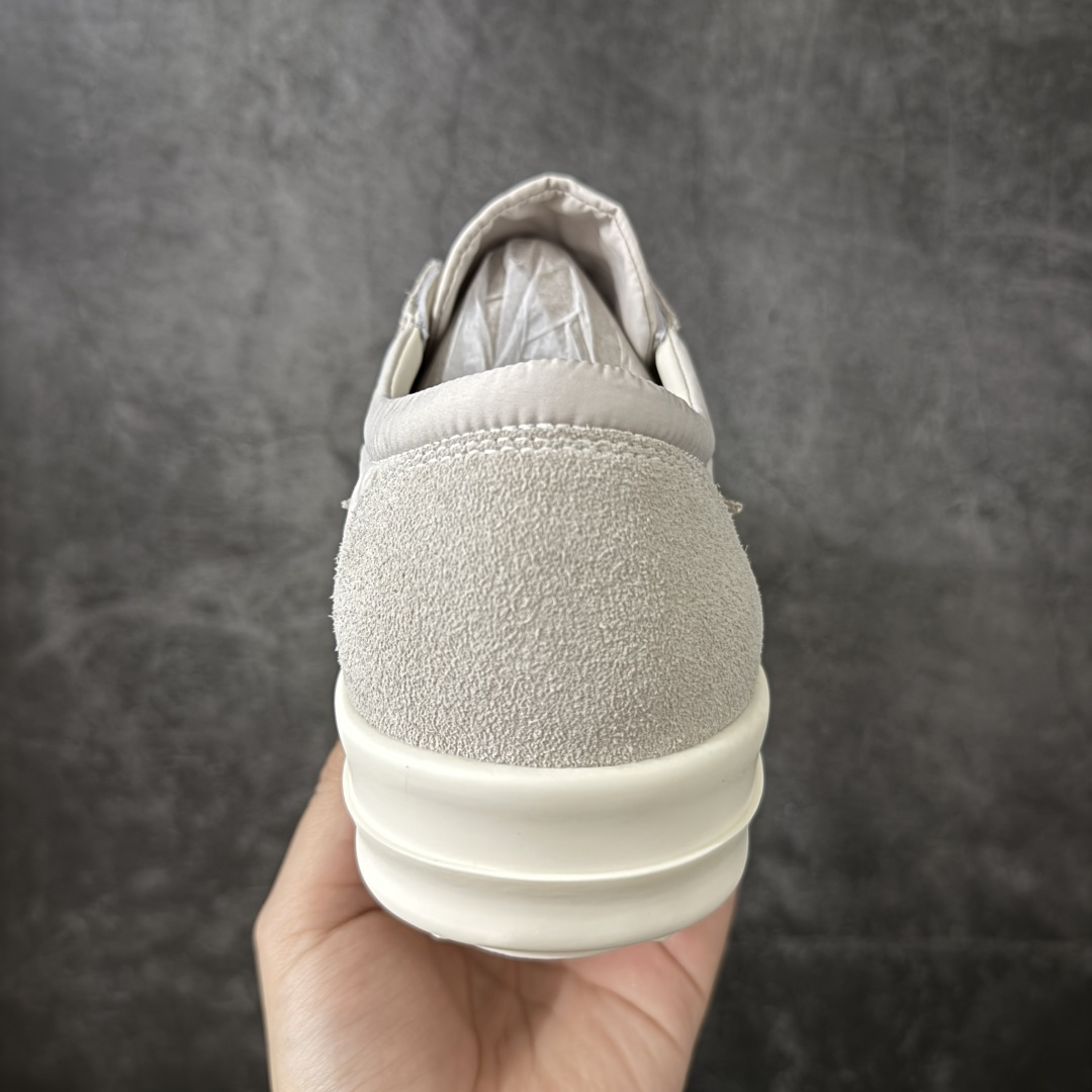 RO / Rick Owens 瑞克·欧文斯 透气薄白丝绸 侵权三角标/低帮/经典底/细鞋带款，醋酸高光
