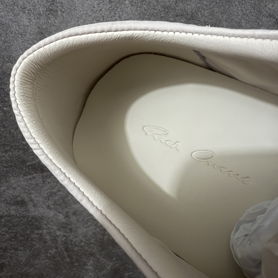 RO / Rick Owens 瑞克·欧文斯 透气薄白丝绸 侵权三角标/低帮/经典底/细鞋带款，醋酸高光