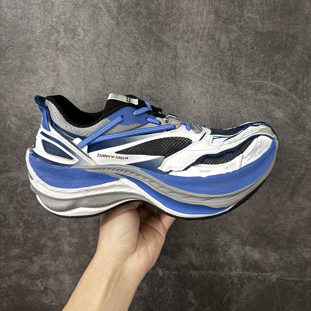 Balenciaga巴黎世家26代 Jet 压纹印花 圆头厚底4.25cm 低帮 老爹鞋 男款 白蓝市场