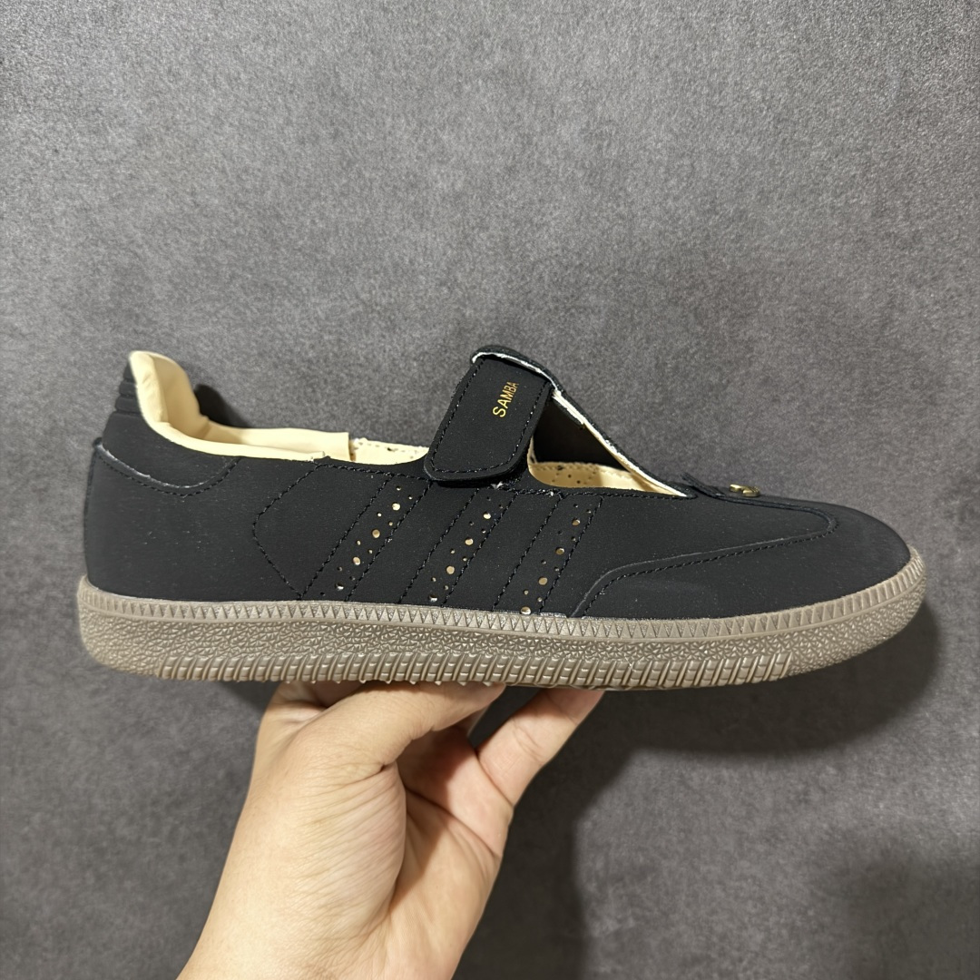 Adidas Samba Jane 阿迪达斯 玛丽珍懒人一脚蹬采用皮革材质的设计融合了经典与现代元素它采