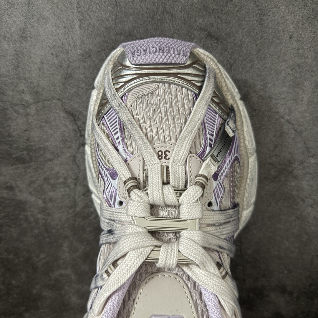 图片[5]-【OK版】巴黎3XL 蜘蛛侠绑带 灰紫色 Balenciaga巴黎世家 24ss 绑带做旧款 巴黎十代网眼潮流百搭低帮老爹鞋 灰色 慢工出细活 最后出即最强 皮料钢丝纹高频工艺 整体鞋面及大底做旧 网眼破坏磨毛效果 各个方面均无可挑剔 货号：778698W3XLL9191 尺码：35-45 偏大一码 建议比正常运动鞋买小一号-莆田鞋