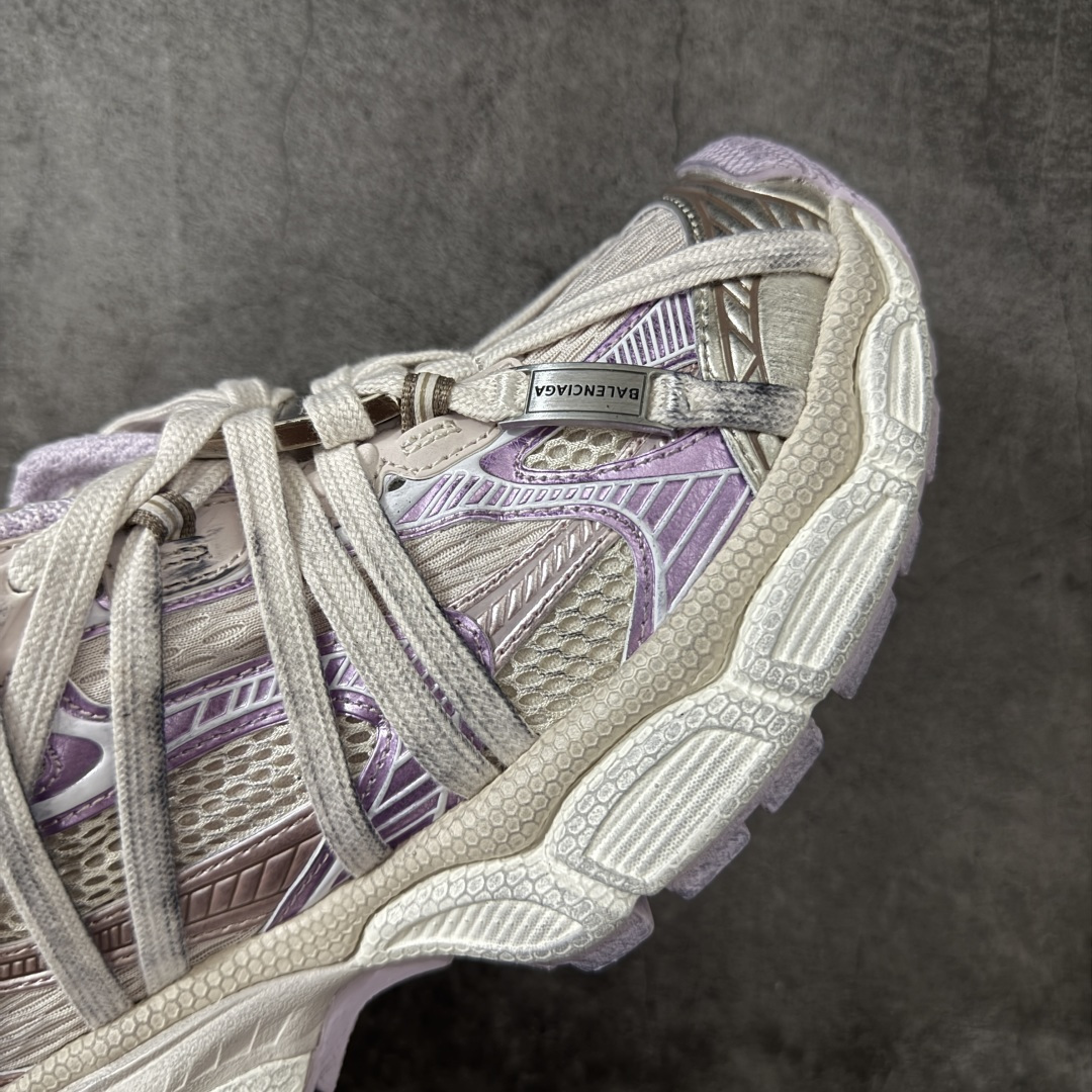 图片[6]-【OK版】巴黎3XL 蜘蛛侠绑带 灰紫色 Balenciaga巴黎世家 24ss 绑带做旧款 巴黎十代网眼潮流百搭低帮老爹鞋 灰色 慢工出细活 最后出即最强 皮料钢丝纹高频工艺 整体鞋面及大底做旧 网眼破坏磨毛效果 各个方面均无可挑剔 货号：778698W3XLL9191 尺码：35-45 偏大一码 建议比正常运动鞋买小一号-莆田鞋