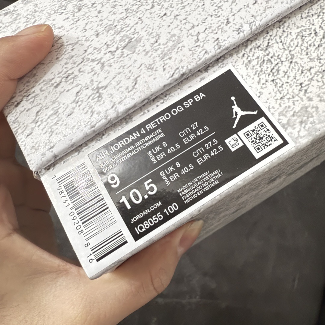 图片[9]-【原厂版】 Air Jordan × Nigel Sylvester Air Jordan AJ4 联名\”Brick After Brick\” 白红 白砖 货号：IQ8055-100 全新升级改良 原鞋原楦原纸板同源开发 完美呈现乔4的版型 内侧正确双色网格 还原细节 原厂皮料 正确气垫颜色 正确网格工艺 正确拉帮工艺 全鞋原装材料制作 原档案原模具打造 支持全方位与正品对比 尺码：40-47.5-莆田鞋