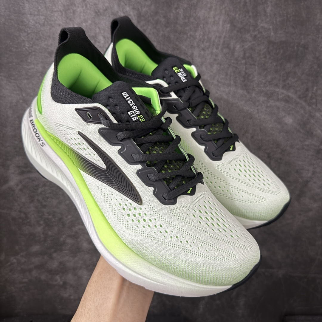 【BT纯原】Brooks Glycerin 23 布鲁克斯甘油 男女同款 正宗发泡超临界跑鞋 鞋面透气网眼 穿着舒适四季能穿 鞋面采用原厂甲卡梭织布此工艺只有DG那边才能做好 中底采用 DNA Tuned 超临界发泡 前掌DNA FLASH V2 抓地防滑耐磨 轻量竞速 日常跑步/马拉松/通勤最适合不过 超临界：核心特点 材质与脚感：采用EVA与TPU混合的超临界发泡材料，脚感软弹，回弹比Ortholite更快，重量更轻（单只约150克），能有效提升能量回馈，目前算最核心的中底！ ​采用原厂1：1 原盒原标 原厂欧索奈鞋垫 一切细节 做工以及脚感均做到完美还原 欢迎品鉴💪 尺码：35.5 36 36.5 37.5 38 38.5 39 40 40.5 41 42 42.5 43 44 44.5 45 46 46.5 47.5-莆田鞋