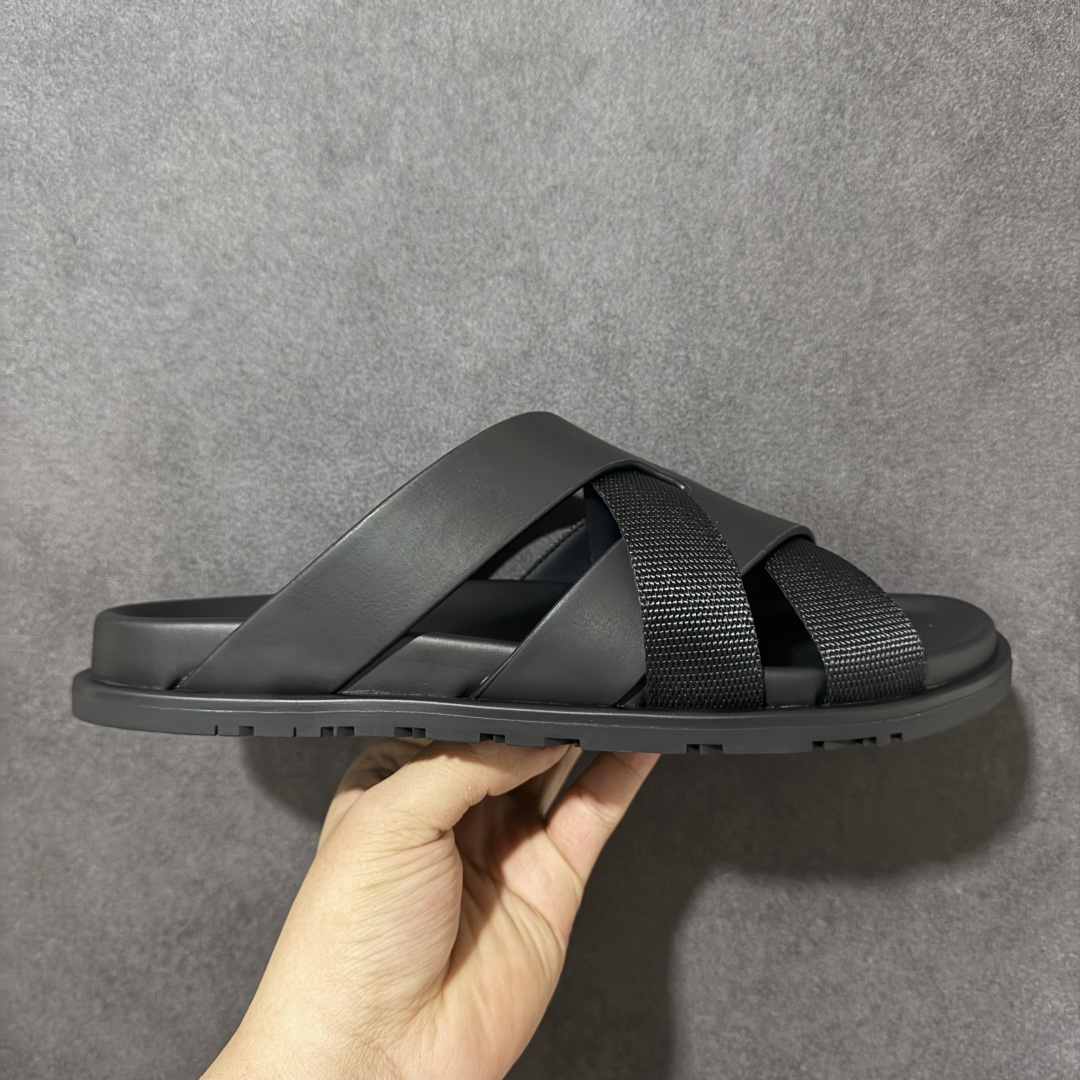HERMES Sandales Chyprechevre Velours 黑色 皮面/绒面尺码：40-4