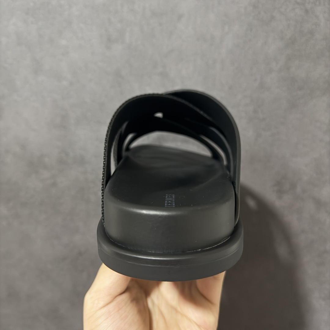 HERMES Sandales Chyprechevre Velours 黑色 皮面/绒面尺码：40-4
