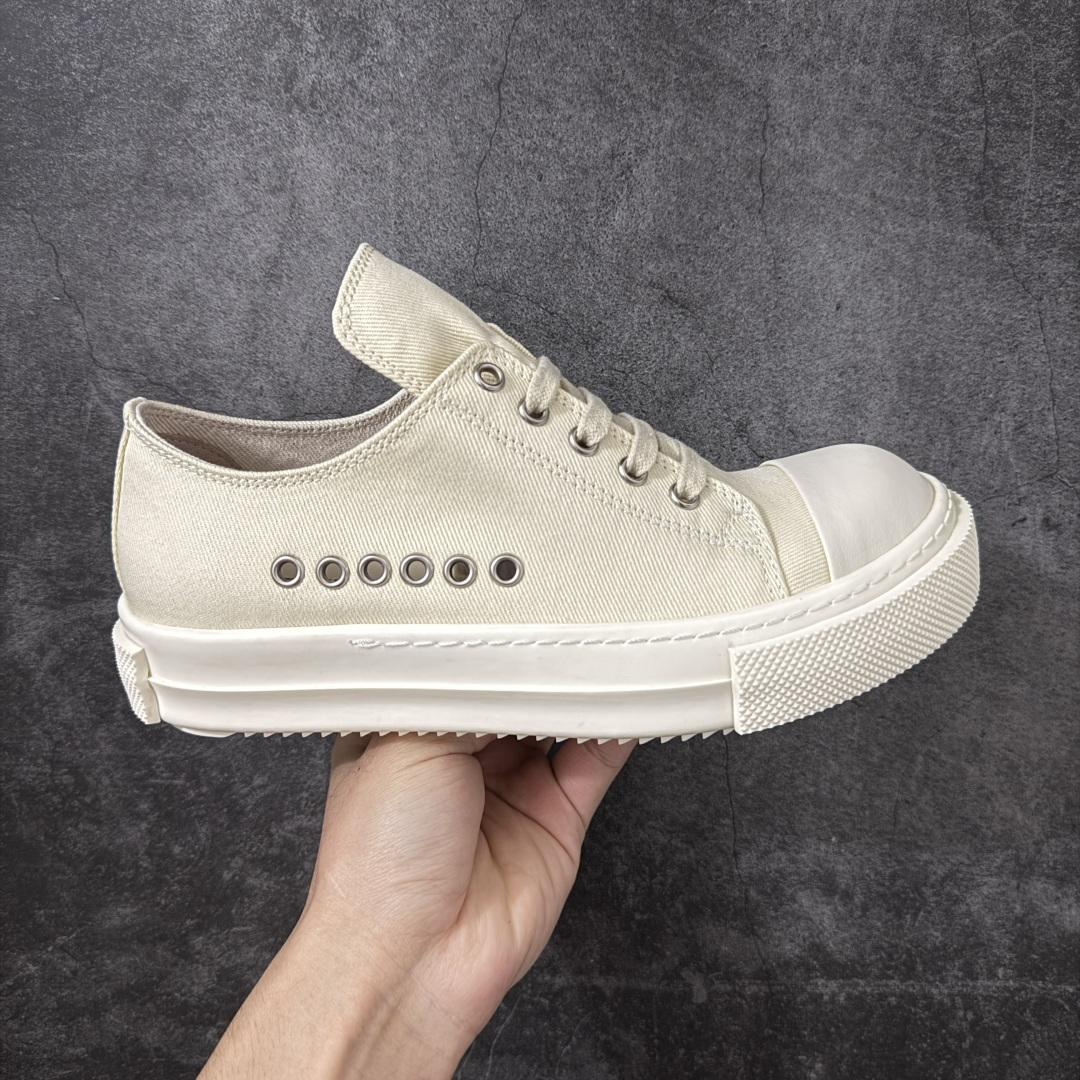 RO / Rick Owens 瑞克·欧文斯 帆布四孔 长舌新款低帮/经典底/细鞋带款 东莞原厂进口定制