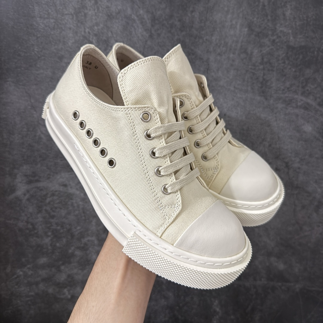 RO / Rick Owens 瑞克·欧文斯 帆布四孔 长舌新款低帮/经典底/细鞋带款 东莞原厂进口定制