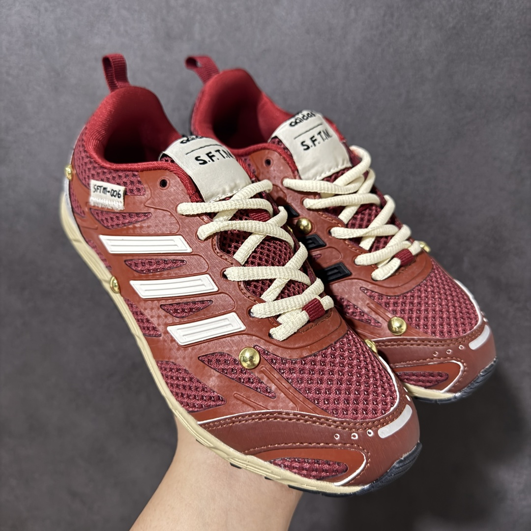 图片[2]-【公司级】Song For The Mute x AD originals Adizero PR SFTM-006 复古薄底舒适百搭透气跑步鞋 原楦纸板数据开发 铸造原味鞋型。鞋身采用网眼+TPU材质，大面TPU1.0​厚度，耐磨防撕裂面料和TPU后跟结构，金属铆钉点缀鞋面，搭配织物内里，舒适妥帖。双密度大底设计，更具稳定性。细节处理无敌。 尺码：36 36.5 37 38 38.5 39 40 40.5 41 42 42.5 43 44 44.5 45-莆田鞋