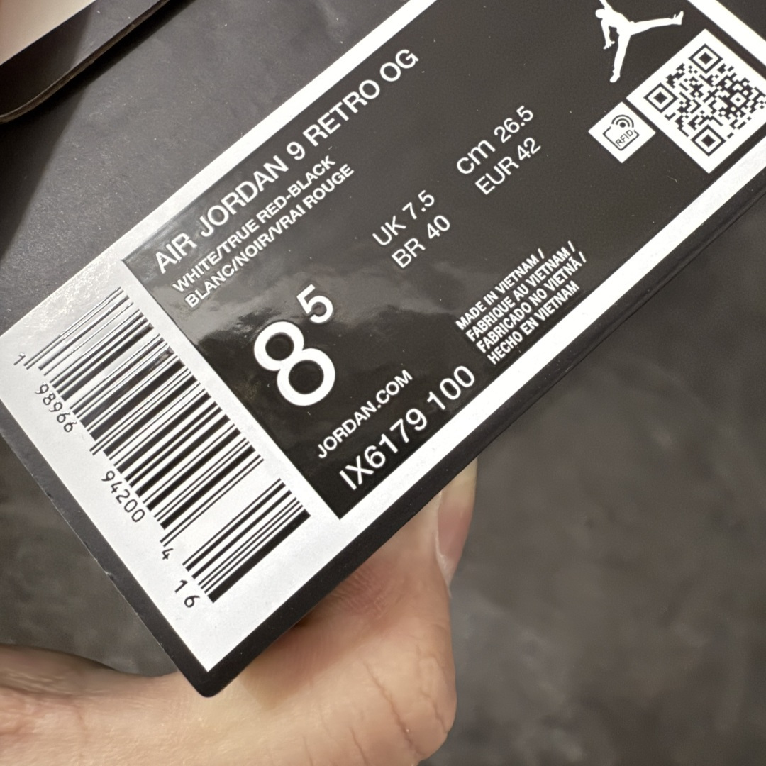 图片[10]-【XP纯原】AJ9白黑 高帮 Jordan Air Jordan 9 Retro OG Space Jam 经典舒适 复古篮球鞋 男女同款 白黑 外贸特供批次 原楦原档案数据开模打造 原厂中底拉帮钢印 货号：IX6179-100 尺码：40 40.5 41 42 42.5 43 44 44.5 45 46 47.5-选品中心