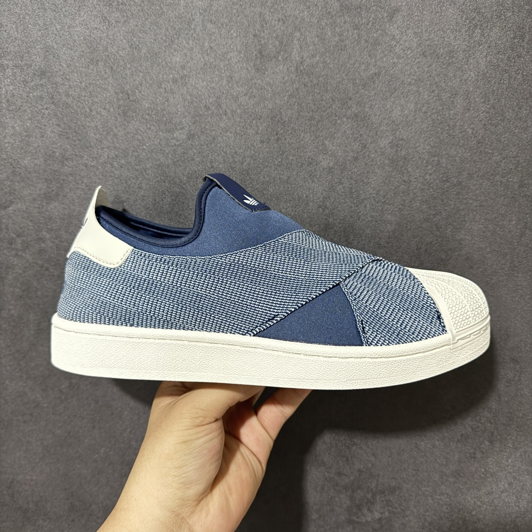 【公司级】阿迪达斯十字交叉绑带Adidas SUPERSTAR SLIP ON W S 贝壳头十字交叉绑带 白山联名款绑带 男女鞋 货号：KZ7554 尺码：36 36.5 37.5 38 38.5 39 40 40.5 41 42 42.5 43 44 45-选品中心