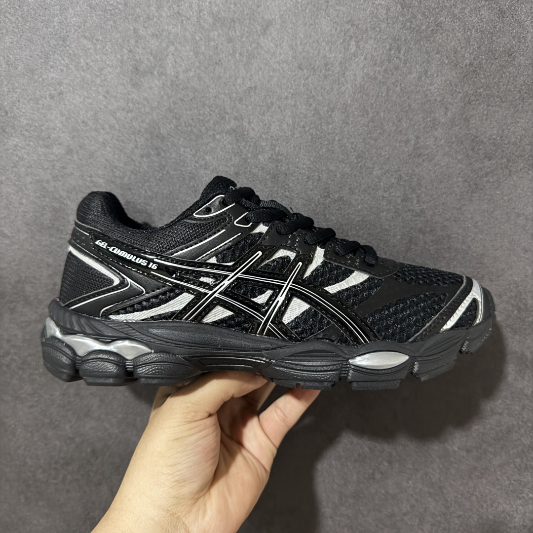 【公司级】Asics Gel-Cumulus 16 TG 亚瑟士 防滑耐磨 休闲运动鞋 采用双层提花网面设计 提高包裹性和透气性 后跟搭载稳定系统科技T-GEL提升整体支撑力和结构感 减少对身体带来的冲击负荷 创新中底至轻回弹 货号：1203A733-002 尺码：36 37 37.5 38 39 39.5 40.5 41.5 42 42.5 43.5 44 45 46 47-选品中心