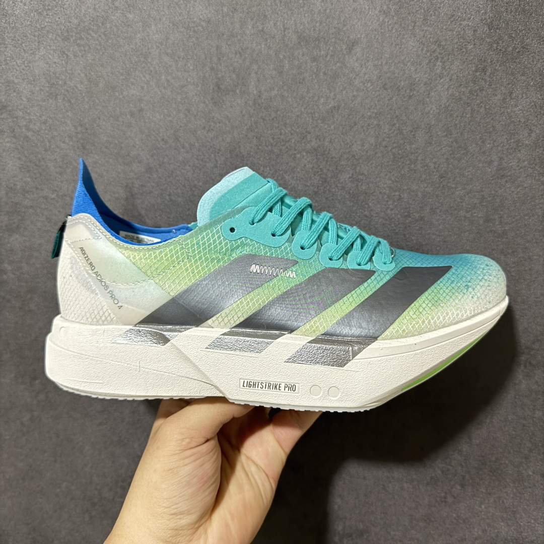 【公司级】Adidas Adizero PRO 4 阿迪达斯 舒适百搭防滑耐磨 低帮 休闲跑步鞋 中底配置方面搭载全掌Lightstrike Pro 鞋面采用透气网面 契合日常训练鞋的定位 外底给到了橡胶 更加防滑耐磨 货号： JS2579 尺码：36-45半-选品中心