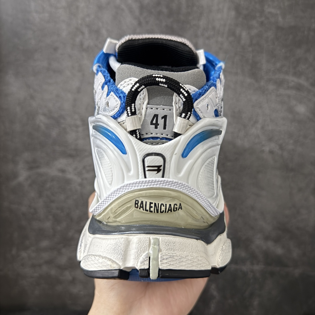图片[4]-【公司级H版】BALENCIAGA Runner 巴黎世家七代 灰蓝色 此系列是通过溢胶、做旧、缝线等细节 展示了设计师 Demna 的运动鞋风格 用一双「旧鞋」传递复古感 后侧板、翘起的鞋头 则展示了 Demna 在结构上的未来构想 原装大盒从里到外一切百分百还原官方配置 顶级专供碾压一切版本 尺码：35 36 37 38 39 40 41 42 43 44 45 46-选品中心