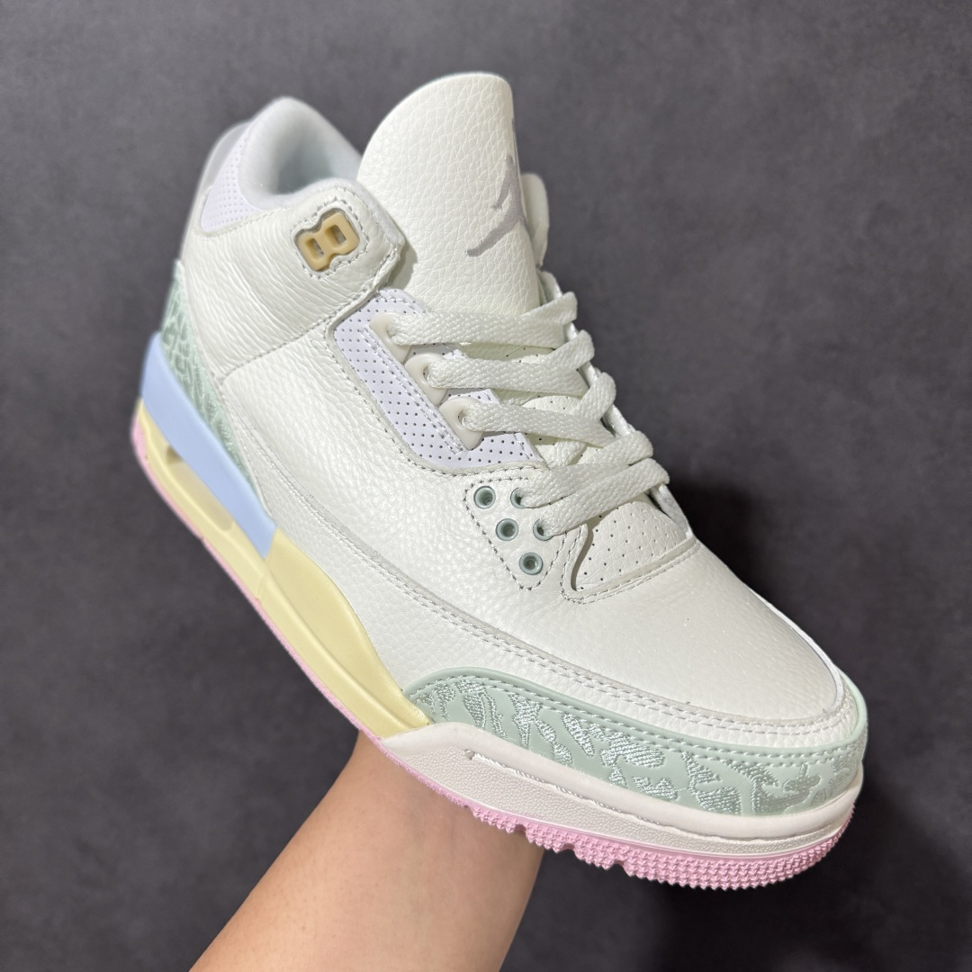 图片[3]-【公司级】NK Air Jordan 3 Retro 原装配色 最强性价比AJ3 同价区间无对手‼ #原装头层材料 用料绝不含糊 #正确荔枝纹路 客供原厂磨具 清洁度 电绣工艺 皮料切割干净无任何毛边 #细节完美 质感出众的白色皮革搭配经典爆裂纹 上脚效果极佳 区别市面小作坊 货号：CF9249 011 尺码：36 36.5 37.5 38 38.5 39 40 40.5 41 42 42.5 43 44 44.5 45-选品中心