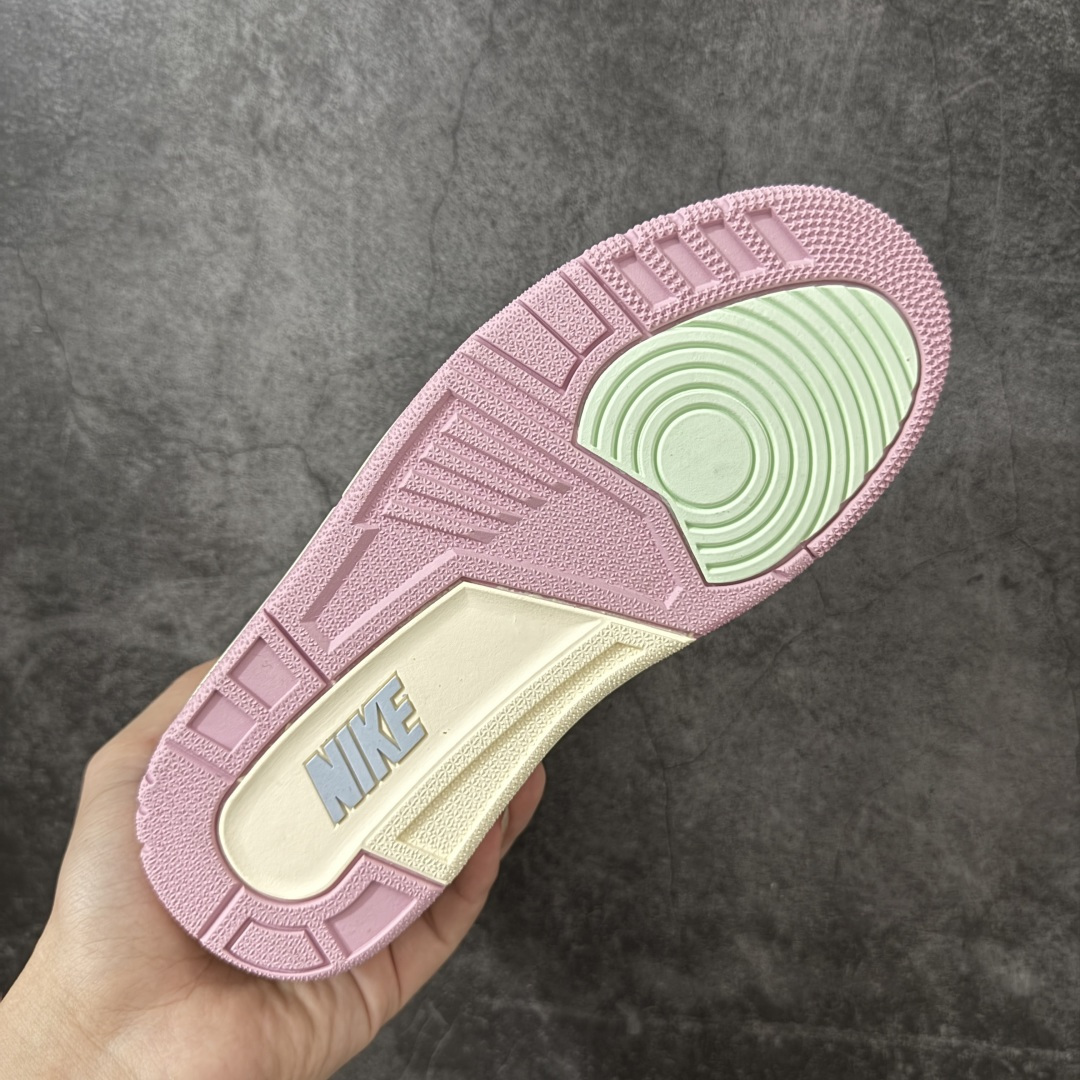 图片[9]-【外贸版】Air Jordan 3 Retro \”Easter\” AJ3 乔3马卡龙色系 IF4396-100  #通体采用纯白皮革打造，辅以浅绿、柔蓝、淡紫、婴儿粉等马卡龙色系点缀。奶白色中底收尾成型，丰富视觉层次，提升质感表现。整双鞋色调柔和克制、搭配协调，不浮夸却氛围感十足。经典爆裂纹由刺绣工艺替代传统压纹材质。光面皮革之上，以刺绣线条勾勒出更简洁、近似迷彩的视觉效果。半透明后跟织唛上，Nike Air 标识以柔和婴儿粉呈现，延续整鞋春日浅色系主题。  尺码：36 36.5 37.5 38 38.5 39 40 40.5 41 42 42.5 43 44 44.5 45 46 47.5-选品中心