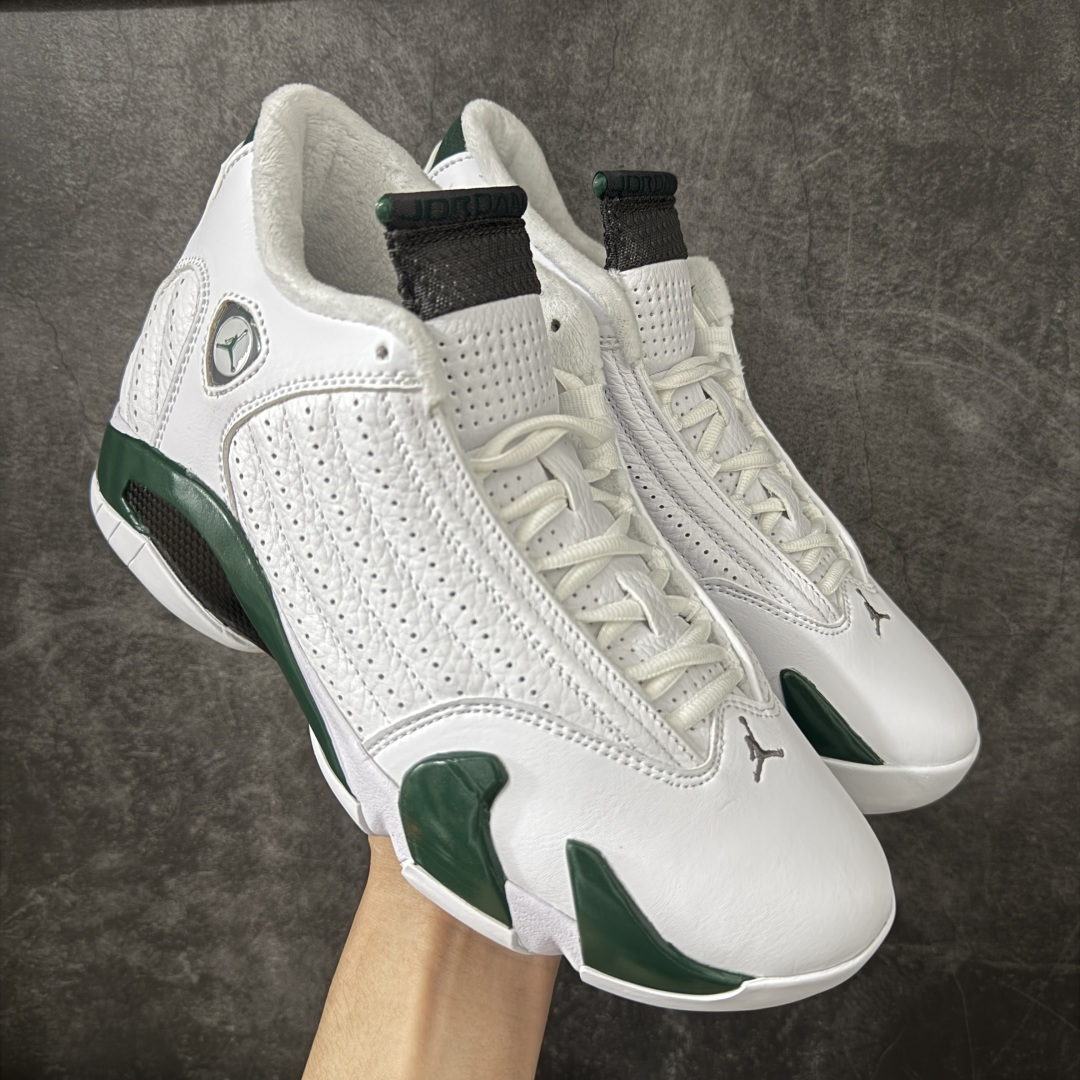 【TK至尊版】Air Jordan 14 Retro AJ14乔14 文化篮球鞋 白绿 311832-131 圈内知名口碑大厂出品 原楦原纸板 原厂皮料 高端外贸充正 零售专供品质 极致一眼正品既视感 高端外贸零售专供品质 尺码：40 40.5 41 42 42.5 43 44 44.5 45 46 47.5 48.5-选品中心