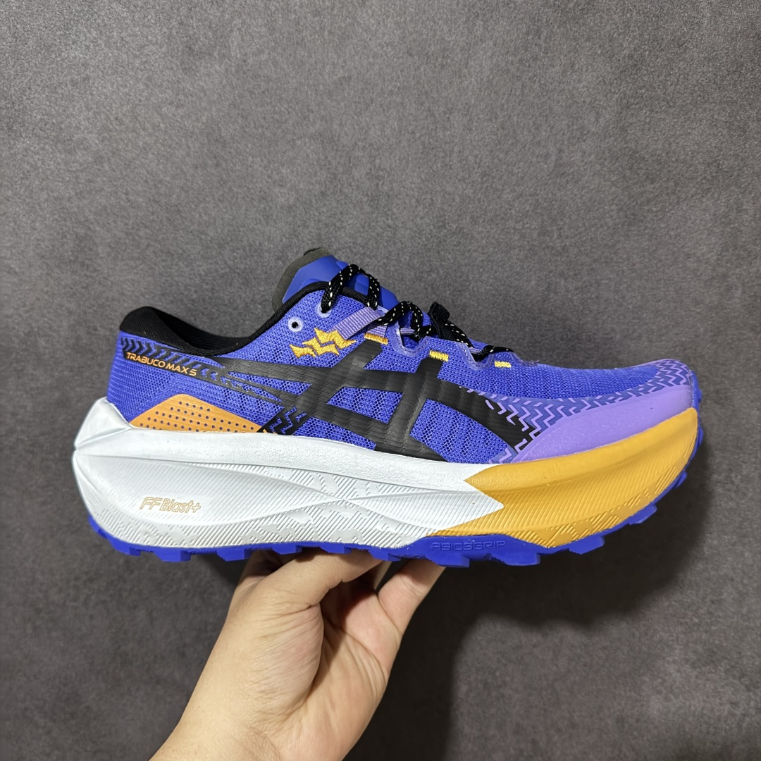 【公司级】亚瑟士/ASICS Trabuco max 5 特拉布科 max 5 代高山系列低帮户外攀岩运动慢跑鞋  #采用人体工学一体式工程提花网眼鞋面材质  #全掌Flyte Foam Blast+ 轻量高能回弹泡棉材料中底  #编织型岩石板凸耳橡胶,兼顾抓地及耐久性底片 货号：1011C164-400 尺码：36 37 37.5 38 39 39.5 40 40.5 41.5 42 42.5 43.5 44 45-选品中心