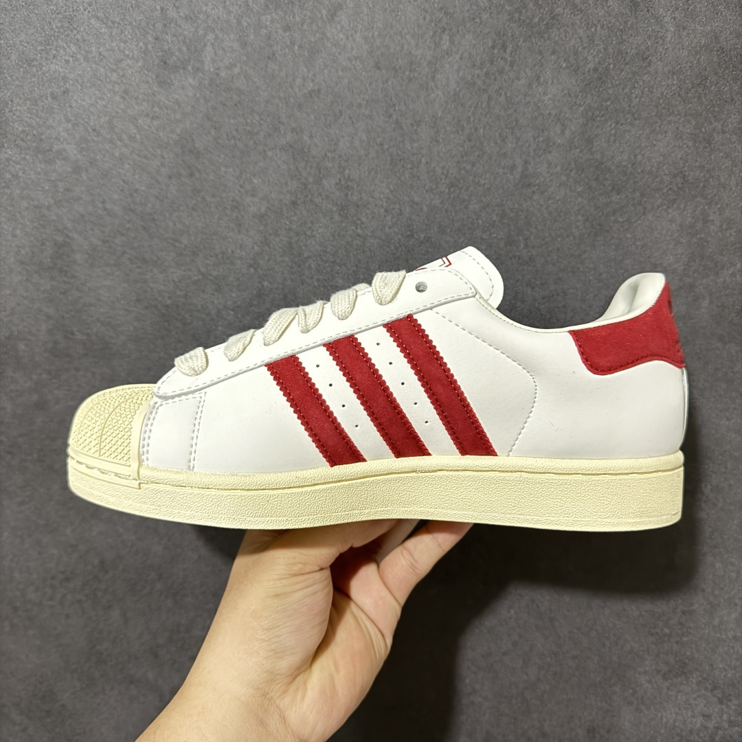 图片[2]-【公司级】阿迪达斯/三叶草Adidas Originals Superstar II \”White Red\”经典贝壳头系列低帮百搭休闲运动板鞋“皮革白大学红” 货号：KZ6733 男女同款 尺码：35 36 36⅔ 37⅓ 38 38⅔ 39⅓ 40 40⅔ 41⅓ 42 42⅔ 43⅓ 44 45-选品中心