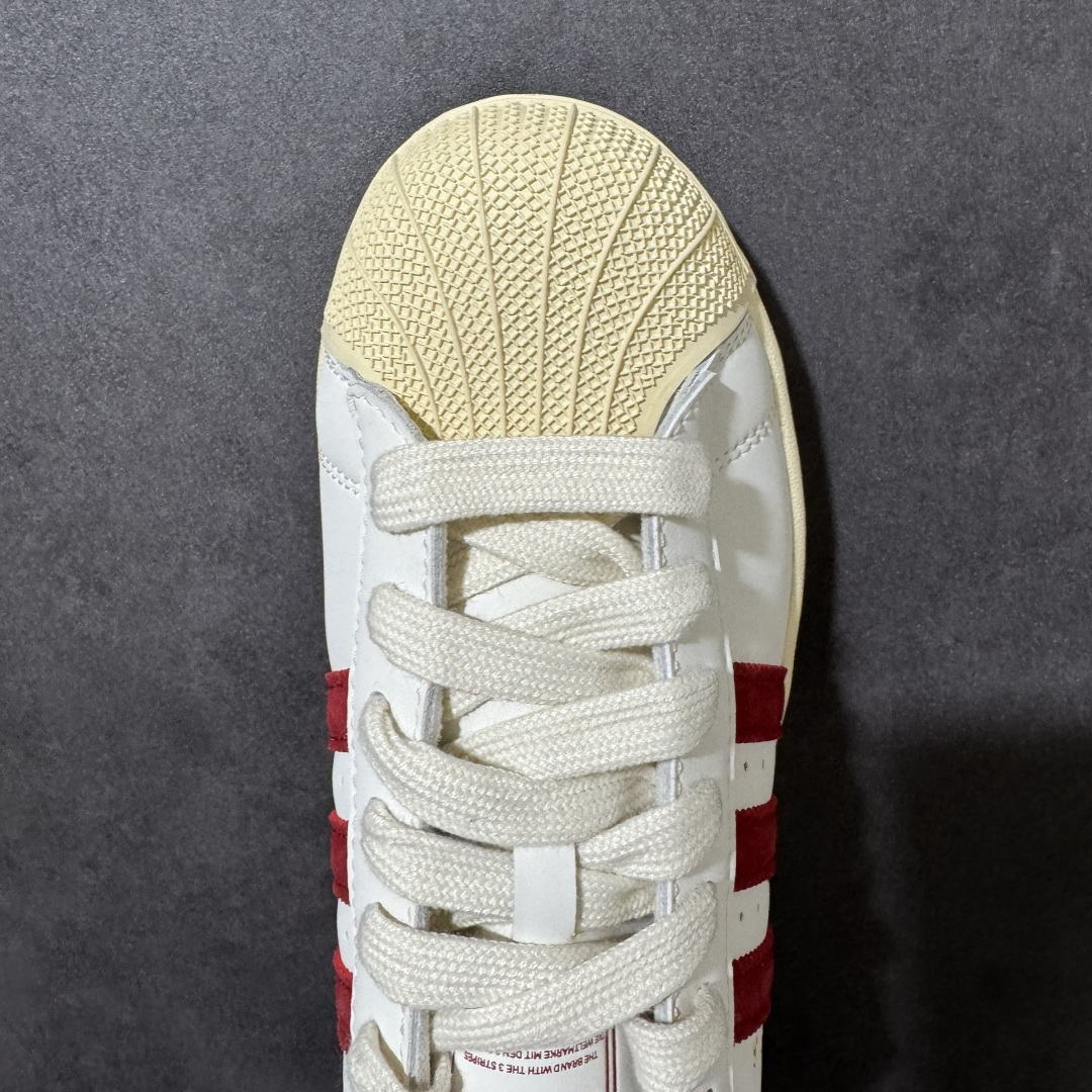 图片[5]-【公司级】阿迪达斯/三叶草Adidas Originals Superstar II \”White Red\”经典贝壳头系列低帮百搭休闲运动板鞋“皮革白大学红” 货号：KZ6733 男女同款 尺码：35 36 36⅔ 37⅓ 38 38⅔ 39⅓ 40 40⅔ 41⅓ 42 42⅔ 43⅓ 44 45-选品中心