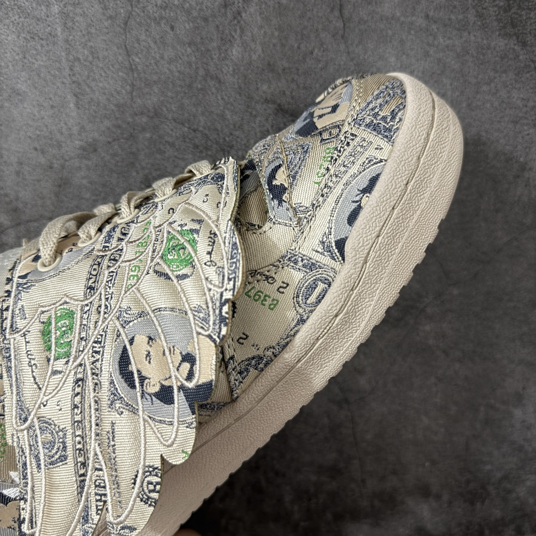 图片[6]-【公司级】Jeremy Scott x adidas originals FORUM 满印纸钞 耐磨轻便 低帮 板鞋 男女同款 米绿色 尺码：36-45-选品中心