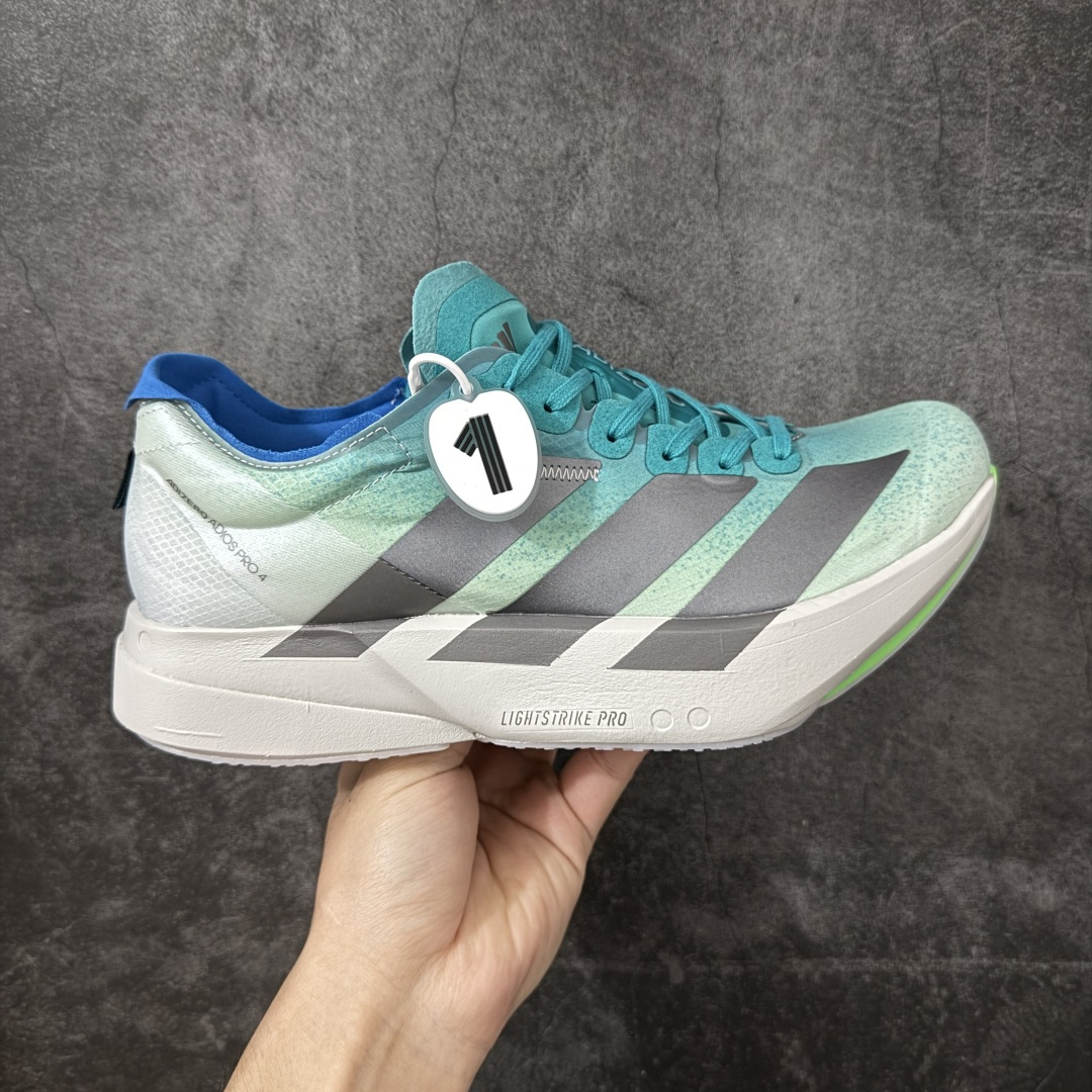 【NO.1纯原】Adidas Adizero Adios Pro 4 M竞训跑步鞋 JS2579 市场独一档品质 区别所有版本 原鞋购入开发数月 原材料 原档案打造 细节版型一比一 独立双层组合底私模.超软弹发泡超临界底 搭配ENERGYRODS 2.0真碳柱，每一步都动力满满 鞋面用的是Lightlock技术，轻透又贴合，就像给脚定制的一样。 中底是全掌Lightstrike Pro泡棉，软弹感超绝 真正一比一还原真实脚感💪🏻 尺码：36 36.5 37 38 38.5 39 40 40.5 41 42 42.5 43 44 44.5 45 46-选品中心