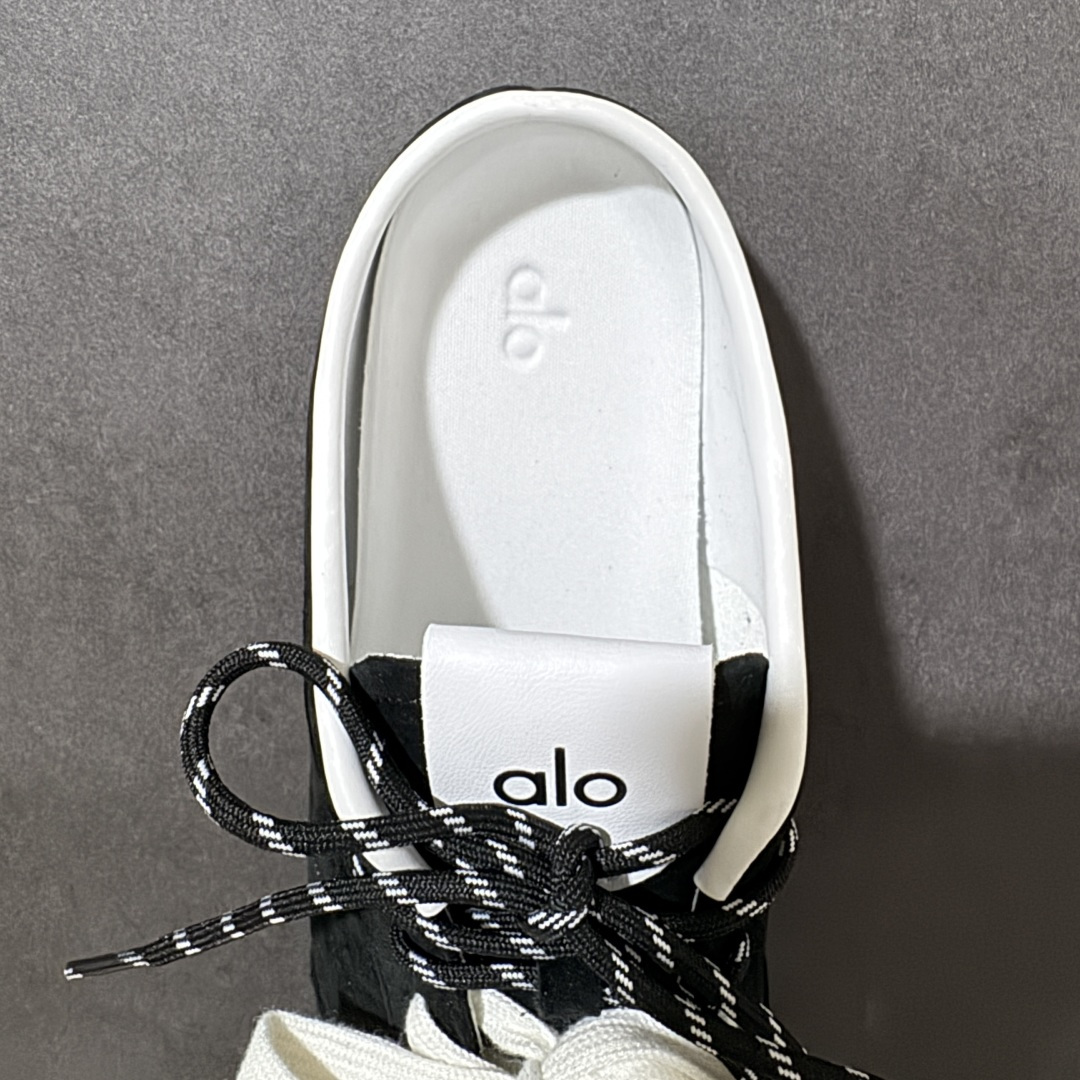 图片[6]-【公司级】美国知名瑜伽品牌Alo Yoga Launches Mule Sneaker 发动系列低帮阿甘T头薄底穆勒风包头式露跟休闲凉拖鞋“黑白生胶底”A1004U #男女鞋广东原产#升级原楦型开发纸版#采用反绒牛皮革拼接头层皮饰片鞋面材质#双层乳胶缓震鞋垫#外部搭配轻量EVA缓震组合橡胶防滑片装外底❗️ 尺码：35-44-选品中心