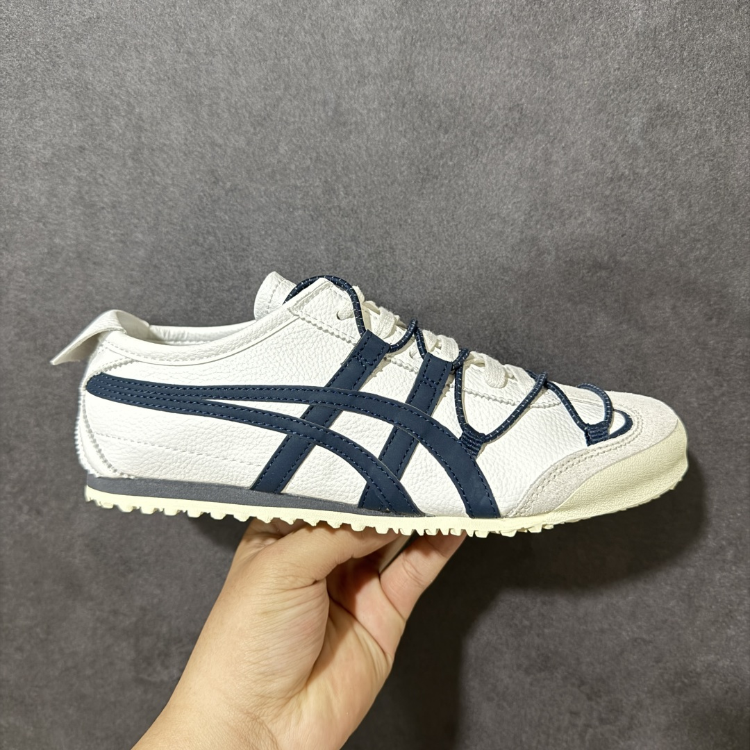 【公司级】Onitsuka Tiger鬼塚虎 MEXICO 66 VINY 简约经典复古百搭日常通勤 生活休闲鞋 男女同款 米白色/深蓝 货号：1183C577-100 尺码：36-45-选品中心