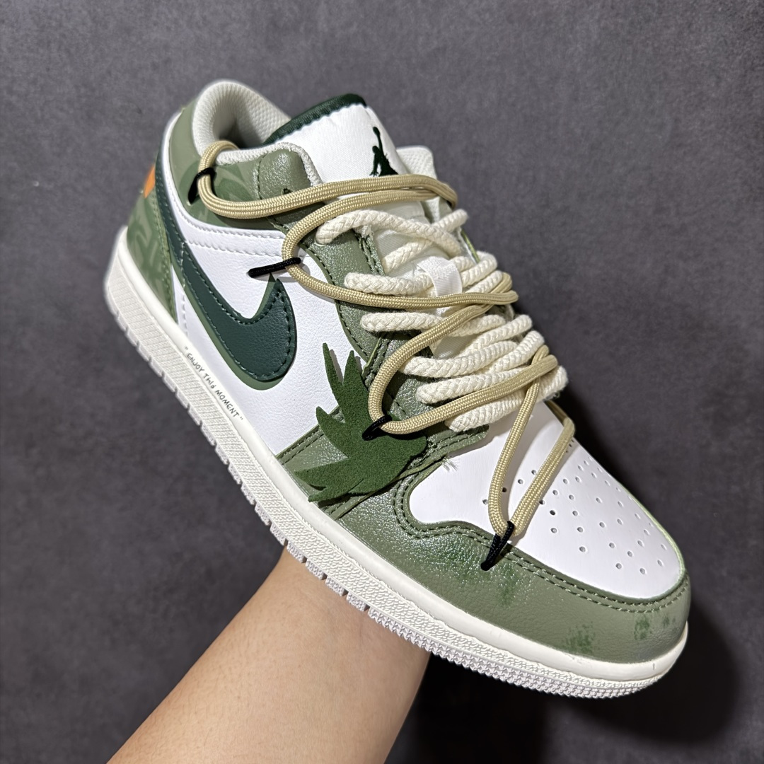 图片[3]-【定制版】Jordan Air Jordan 1 清竹林 国风礼盒 舒适百搭 潮流通勤 耐磨透气 低帮 复古篮球鞋 绿 货号：FQ7687-300(TeamA-青竹林) 尺码：36-46-选品中心