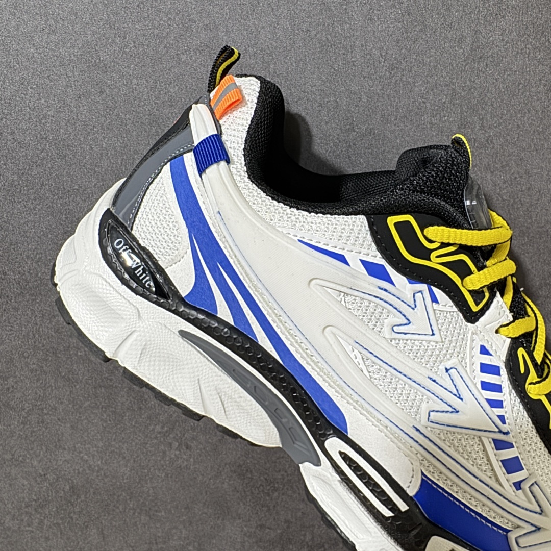 图片[7]-【公司级】Off-White OW Be Right Back 最新款跑鞋 复古休闲鞋 性价比正确版 原楦原纸板数据开发 #鞋面采用3d立体打印和多种材料拼接而成#防滑耐磨透气性轻便跑鞋 作为曾经爆火 并且定位奢潮领域的标志性品牌 Off-White 仍需要不断更新符合当下潮流时尚的复古运动鞋款，以期收获基本盘消费者的关注 此次更新的 Off-White 新款运动鞋将经典复古老爹鞋细节设计更加夸张化 并将标志性箭头设计置于显著位置 除此之外 整个系列的色彩搭配也可谓纷繁多样 总有一款适合你 尺码：40-45-选品中心