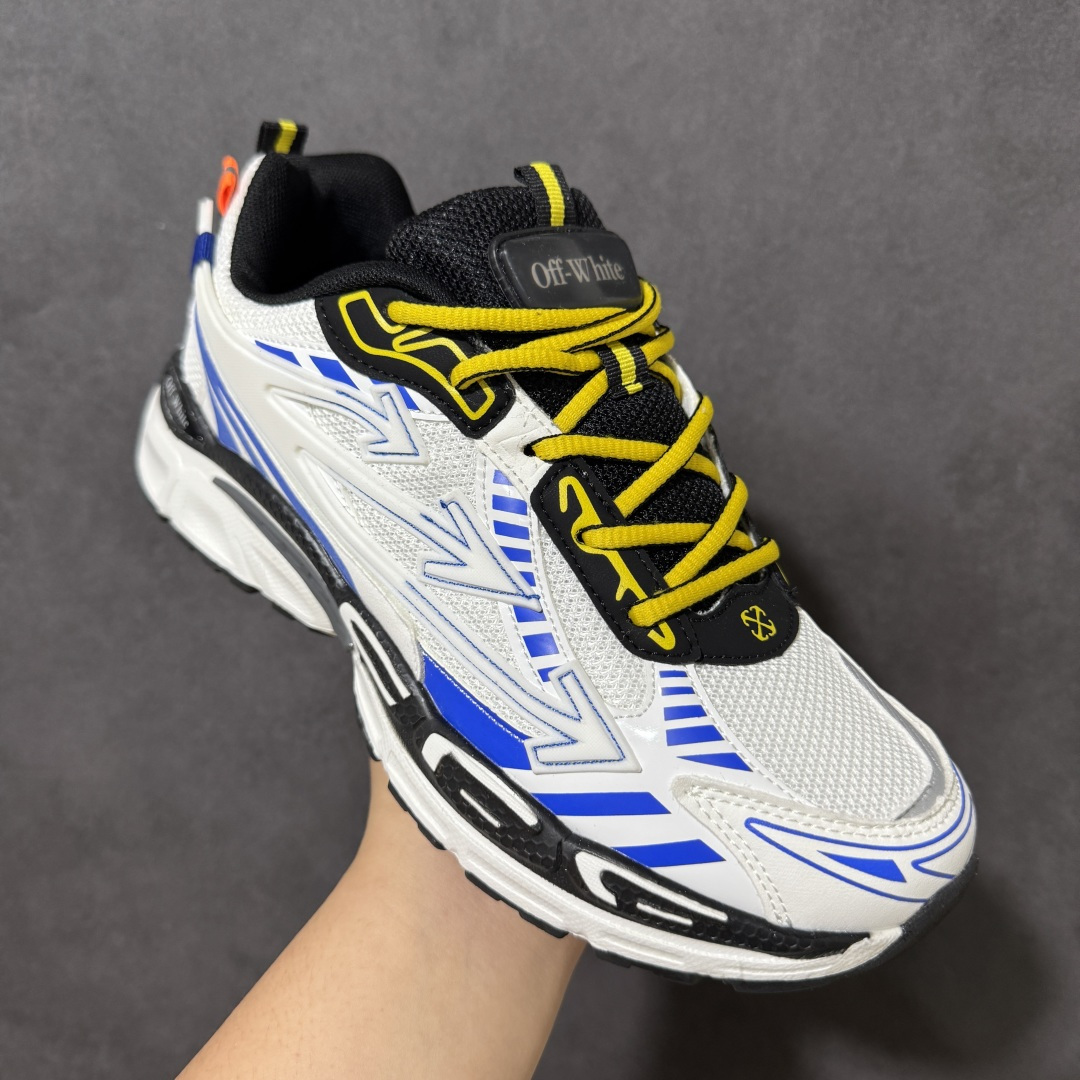 图片[3]-【公司级】Off-White OW Be Right Back 最新款跑鞋 复古休闲鞋 性价比正确版 原楦原纸板数据开发 #鞋面采用3d立体打印和多种材料拼接而成#防滑耐磨透气性轻便跑鞋 作为曾经爆火 并且定位奢潮领域的标志性品牌 Off-White 仍需要不断更新符合当下潮流时尚的复古运动鞋款，以期收获基本盘消费者的关注 此次更新的 Off-White 新款运动鞋将经典复古老爹鞋细节设计更加夸张化 并将标志性箭头设计置于显著位置 除此之外 整个系列的色彩搭配也可谓纷繁多样 总有一款适合你 尺码：40-45-选品中心