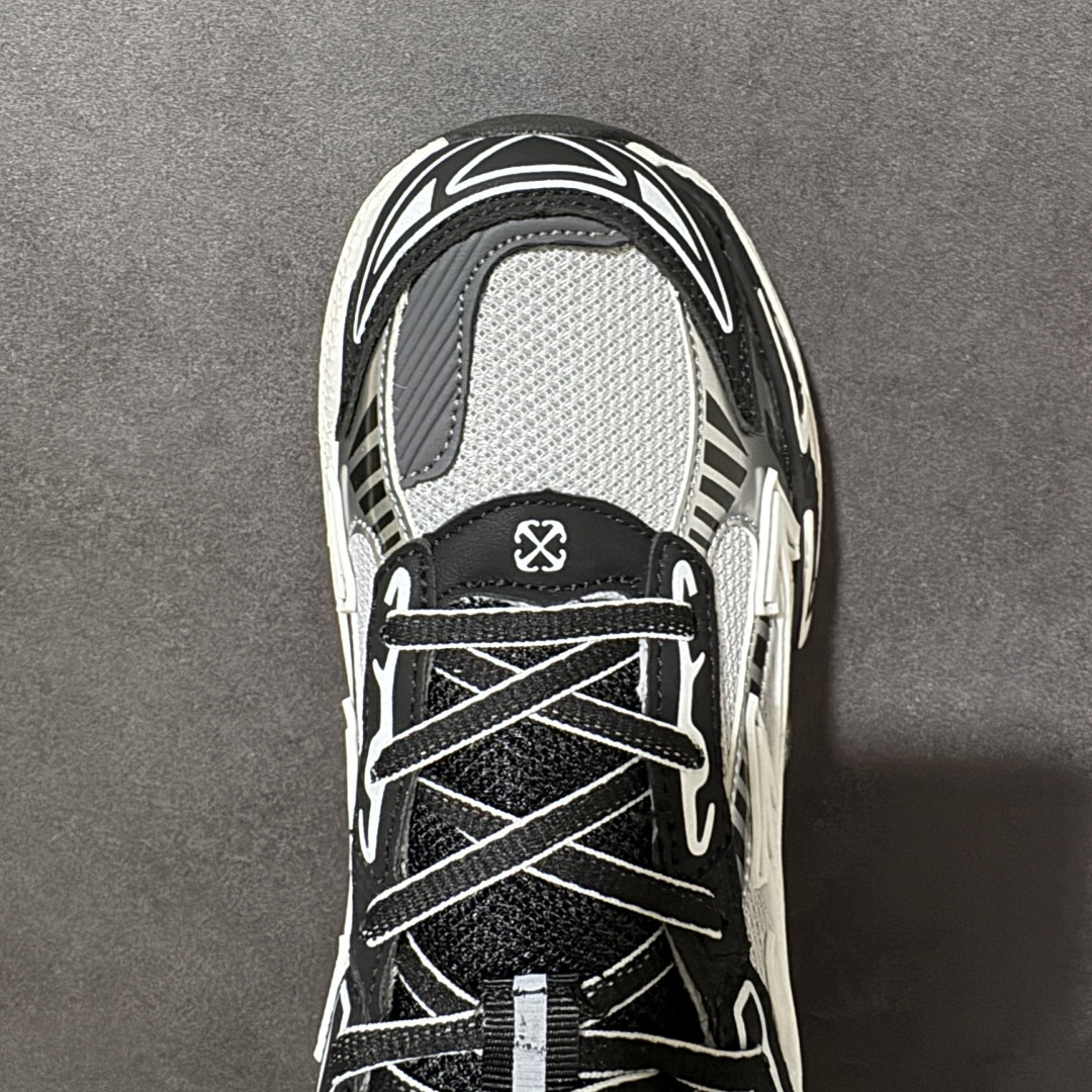 图片[5]-【公司级】Off-White OW Be Right Back 最新款跑鞋 复古休闲鞋 性价比正确版 原楦原纸板数据开发 #鞋面采用3d立体打印和多种材料拼接而成#防滑耐磨透气性轻便跑鞋 作为曾经爆火 并且定位奢潮领域的标志性品牌 Off-White 仍需要不断更新符合当下潮流时尚的复古运动鞋款，以期收获基本盘消费者的关注 此次更新的 Off-White 新款运动鞋将经典复古老爹鞋细节设计更加夸张化 并将标志性箭头设计置于显著位置 除此之外 整个系列的色彩搭配也可谓纷繁多样 总有一款适合你 尺码：40-45-选品中心