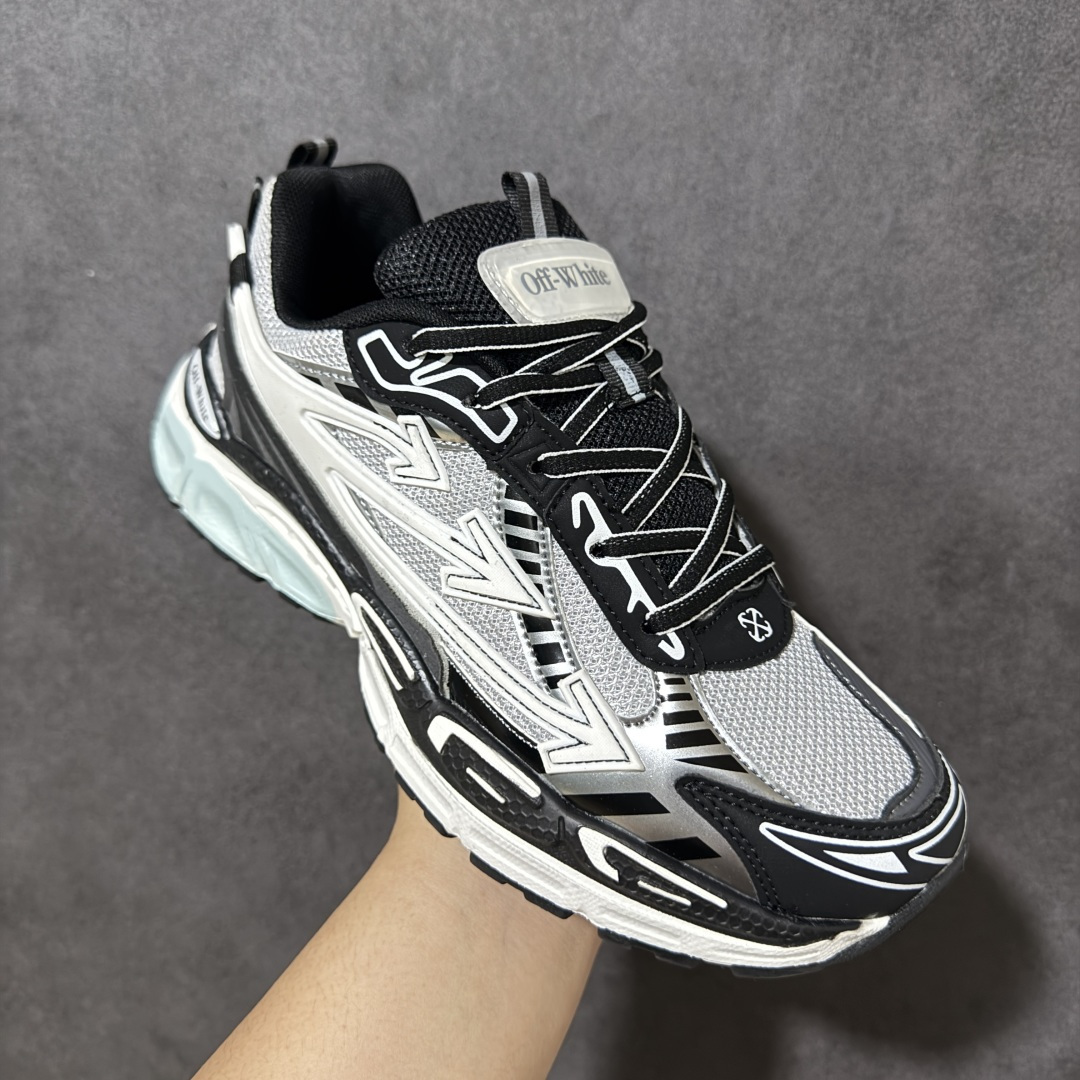 图片[3]-【公司级】Off-White OW Be Right Back 最新款跑鞋 复古休闲鞋 性价比正确版 原楦原纸板数据开发 #鞋面采用3d立体打印和多种材料拼接而成#防滑耐磨透气性轻便跑鞋 作为曾经爆火 并且定位奢潮领域的标志性品牌 Off-White 仍需要不断更新符合当下潮流时尚的复古运动鞋款，以期收获基本盘消费者的关注 此次更新的 Off-White 新款运动鞋将经典复古老爹鞋细节设计更加夸张化 并将标志性箭头设计置于显著位置 除此之外 整个系列的色彩搭配也可谓纷繁多样 总有一款适合你 尺码：40-45-选品中心